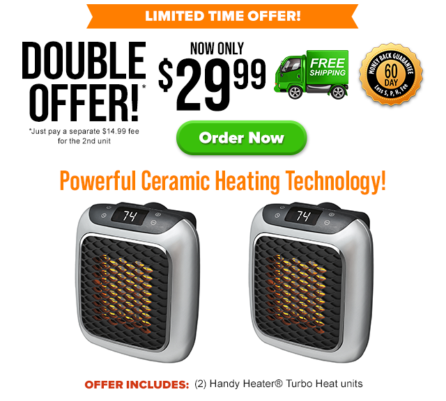 Handy Heater® Turbo Heat - The Whole Room Space Heater That Plugs Right  Into Your Wall!
